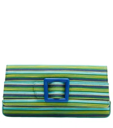 Manolo Blahnik Maygot Small striped clutch | Thumbnail 1