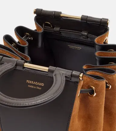 Ferragamo Gancio Small suede bucket bag | Thumbnail 2