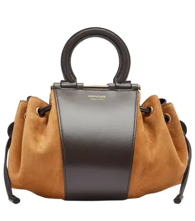 Ferragamo Gancio Small suede bucket bag | Thumbnail 1