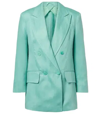 Max Mara Olimpia double-breasted herringbone linen blazer | Thumbnail 1 Max Mara Olimpia double-breasted herringbone linen blazer | Thumbnail 1