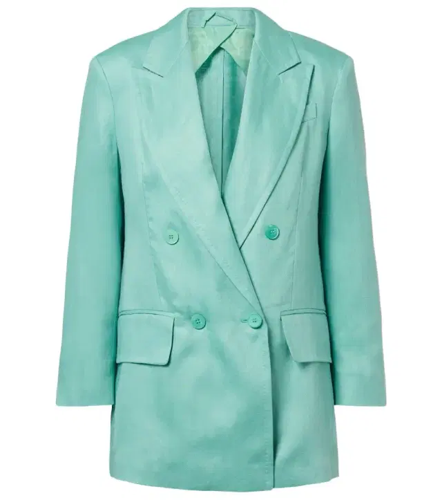 Max Mara Olimpia double-breasted herringbone linen blazer