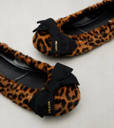 Prada Leopard-print calf hair ballet flats | Thumbnail 3