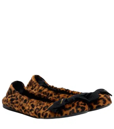Prada Leopard-print calf hair ballet flats | Thumbnail 1