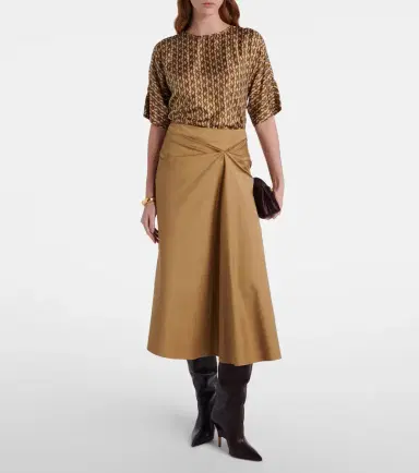Max Mara Paggi cotton-blend satin midi skirt | Thumbnail 2 Max Mara Paggi cotton-blend satin midi skirt | Thumbnail 2