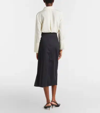 Max Mara Paggi gathered cotton-blend midi skirt | Thumbnail 5 Max Mara Paggi gathered cotton-blend midi skirt | Thumbnail 5