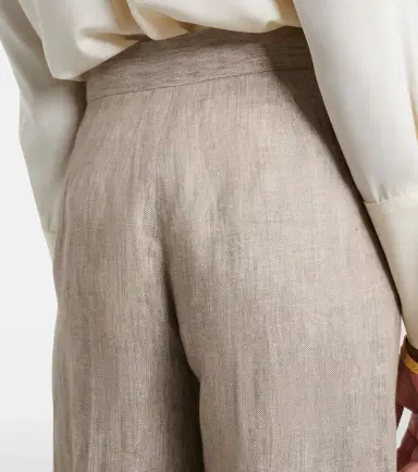 Max Mara Deserto herringbone linen wide-leg pants | Thumbnail 5