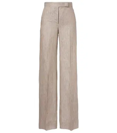Max Mara Deserto herringbone linen wide-leg pants | Thumbnail 1