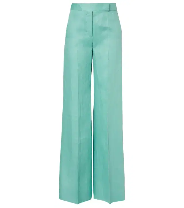 Max Mara Deserto herringbone linen wide-leg pants