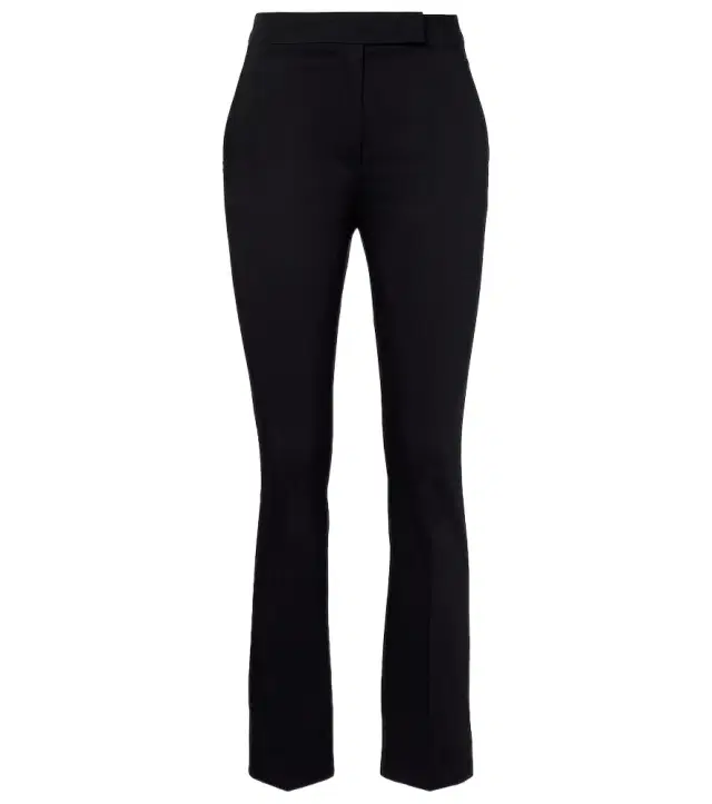 Cotton-blend cropped slim pants