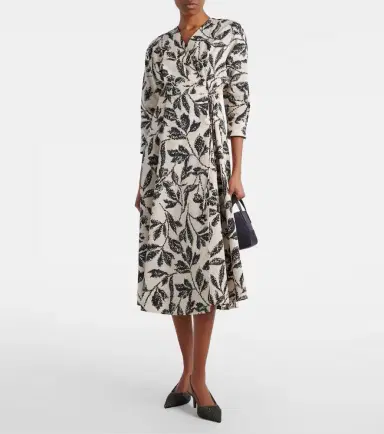 Max Mara Camino printed cotton wrap dress | Thumbnail 2