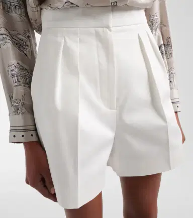 Max Mara Tabacco pleated cotton-blend shorts | Thumbnail 5 Max Mara Tabacco pleated cotton-blend shorts | Thumbnail 5