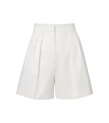 Max Mara Tabacco pleated cotton-blend shorts | Thumbnail 1 Max Mara Tabacco pleated cotton-blend shorts | Thumbnail 1