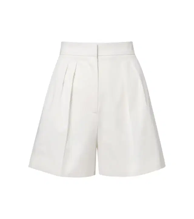 Max Mara Tabacco pleated cotton-blend shorts