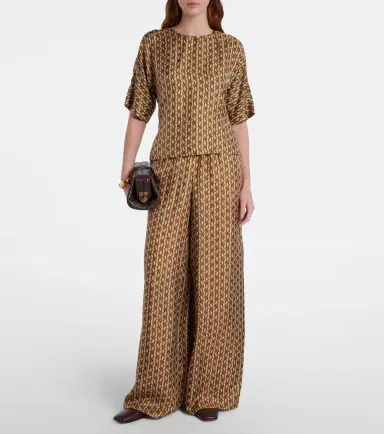 Max Mara Clarino printed silk twill palazzo pants | Thumbnail 4