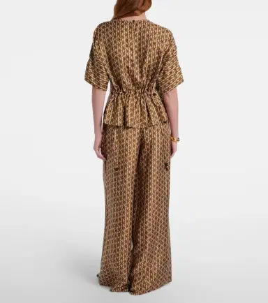 Max Mara Clarino printed silk twill palazzo pants | Thumbnail 5