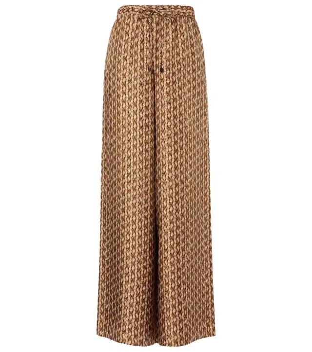 Max Mara Clarino printed silk twill palazzo pants