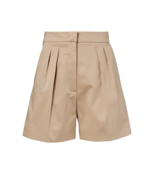 Max Mara Tabacco pleated cotton-blend shorts