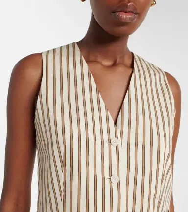 Max Mara Fauno striped cotton and silk vest | Thumbnail 5 Max Mara Fauno striped cotton and silk vest | Thumbnail 5