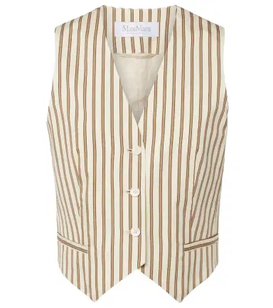 Max Mara Fauno striped cotton and silk vest | Thumbnail 1 Max Mara Fauno striped cotton and silk vest | Thumbnail 1