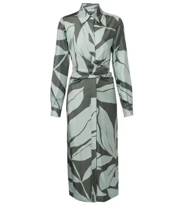 Robinia printed silk shirt dress