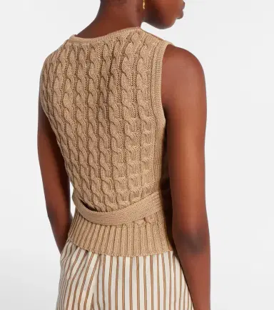 Max Mara Calibri cable-knit linen vest | Thumbnail 2 Max Mara Calibri cable-knit linen vest | Thumbnail 2
