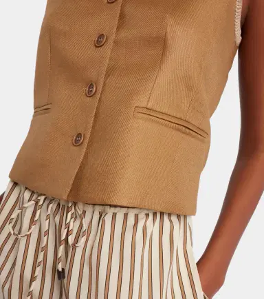 Max Mara Calibri cable-knit linen vest | Thumbnail 4 Max Mara Calibri cable-knit linen vest | Thumbnail 4
