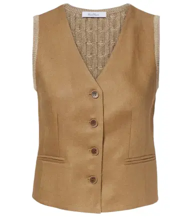 Max Mara Calibri cable-knit linen vest | Thumbnail 1 Max Mara Calibri cable-knit linen vest | Thumbnail 1