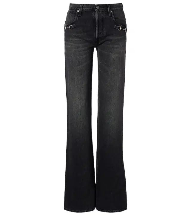 Horsebit wide-leg jeans