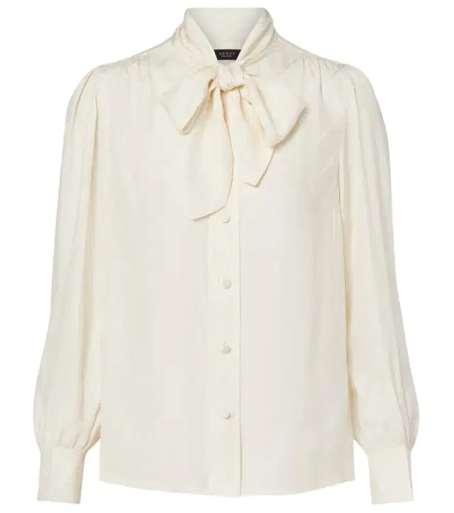 Interlocking G silk crêpe satin blouse