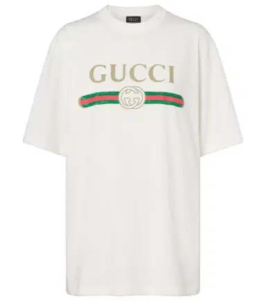 Gucci Logo cotton jersey and silk T-shirt | Thumbnail 1 Gucci Logo cotton jersey and silk T-shirt | Thumbnail 1