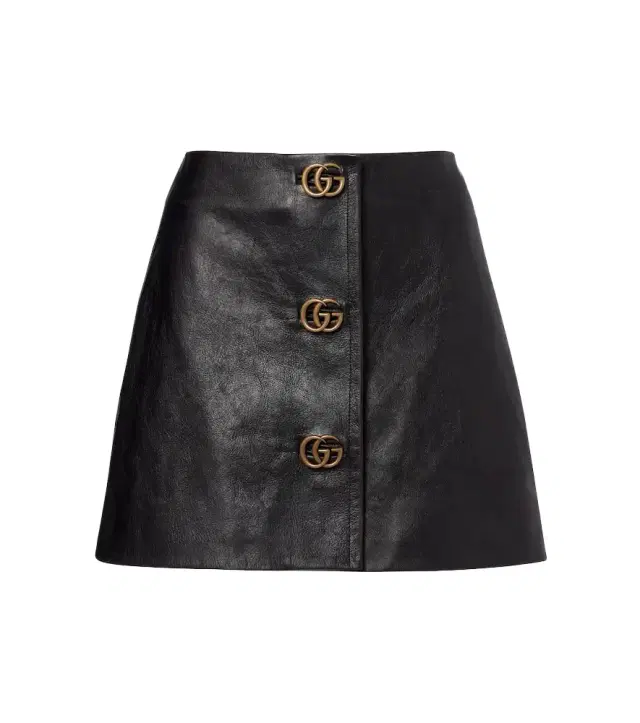 Double G leather miniskirt