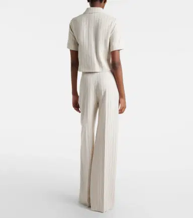 Max Mara Osso striped cotton wide-leg pants | Thumbnail 3 Max Mara Osso striped cotton wide-leg pants | Thumbnail 3