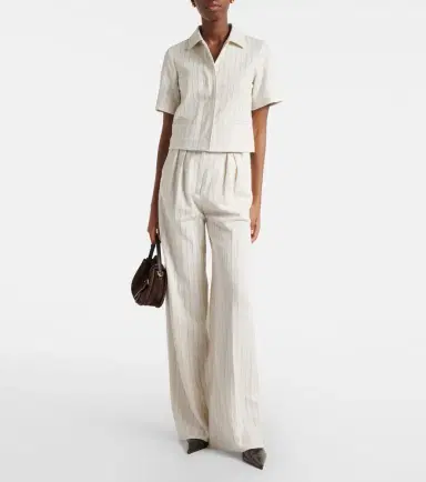 Max Mara Osso striped cotton wide-leg pants | Thumbnail 6 Max Mara Osso striped cotton wide-leg pants | Thumbnail 6