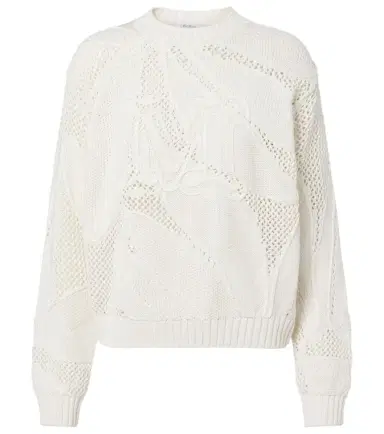 Max Mara Salvo open-knit cotton sweater | Thumbnail 1 Max Mara Salvo open-knit cotton sweater | Thumbnail 1