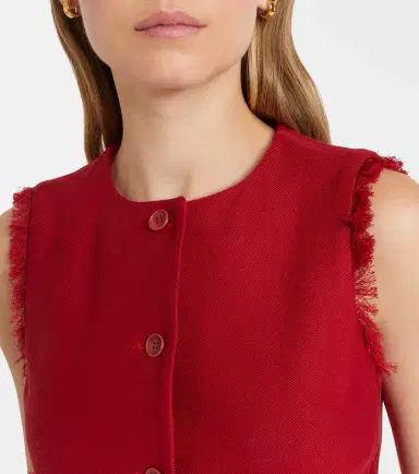 Max Mara Sumero fringed cotton gabardine vest | Thumbnail 2