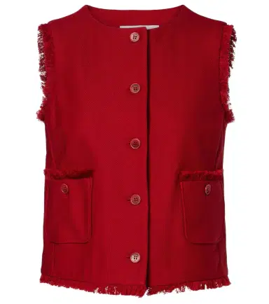Max Mara Sumero fringed cotton gabardine vest | Thumbnail 1