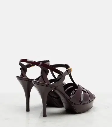 Saint Laurent Tribute 105 patent leather platform sandals | Thumbnail 2