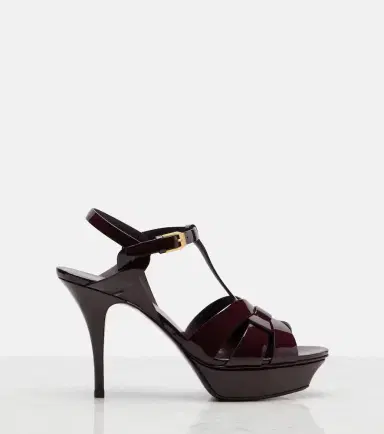 Saint Laurent Tribute 105 patent leather platform sandals | Thumbnail 3