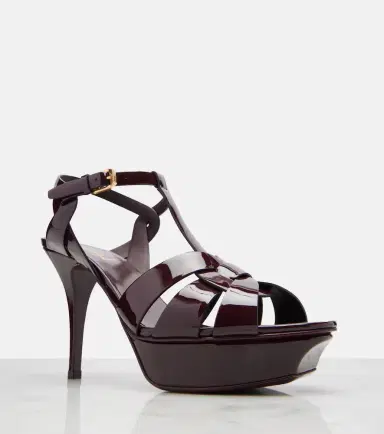 Saint Laurent Tribute 105 patent leather platform sandals | Thumbnail 4