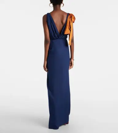 Saint Laurent Bow-detail draped silk satin gown | Thumbnail 5