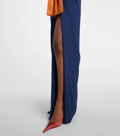 Saint Laurent Bow-detail draped silk satin gown | Thumbnail 7