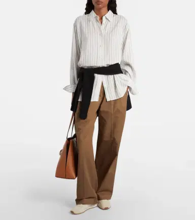 Toteme Pleated cotton wide-leg pants | Thumbnail 3
