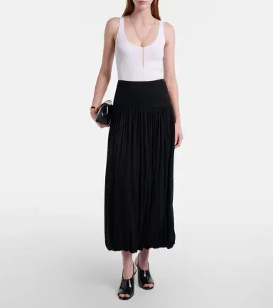 Toteme Gathered jersey midi skirt | Thumbnail 4