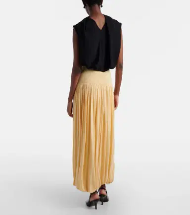 Toteme Gathered jersey midi skirt | Thumbnail 3