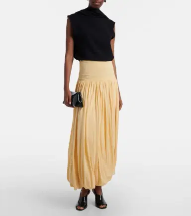 Toteme Gathered jersey midi skirt | Thumbnail 6