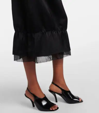 Toteme Gauze-trimmed satin midi skirt | Thumbnail 3
