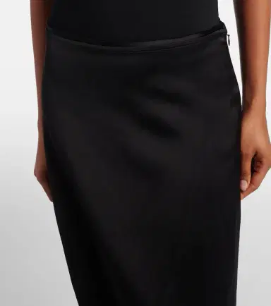 Toteme Gauze-trimmed satin midi skirt | Thumbnail 4