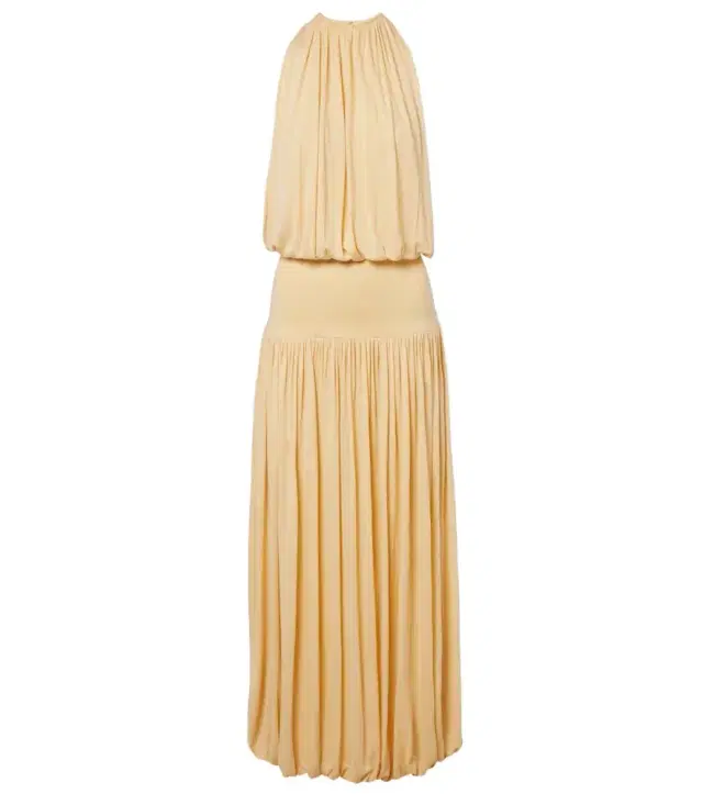 Gathered jersey maxi dress