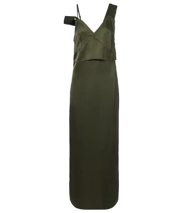 Deconstructed satin slip dress