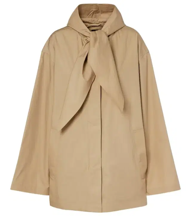 Scarf-detail cotton jacket